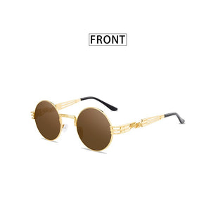 Men's Round Frame Mirror Sunglasses Steam Punk Retro Spectacles Sunglasses UV400 Gafas De Sol