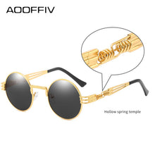 Load image into Gallery viewer, Men&#39;s Round Frame Mirror Sunglasses Steam Punk Retro Spectacles Sunglasses UV400 Gafas De Sol
