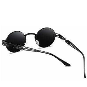 Men's Round Frame Mirror Sunglasses Steam Punk Retro Spectacles Sunglasses UV400 Gafas De Sol