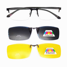 Load image into Gallery viewer, Men&#39;s Half Business Frame,  Myopia Polarized Magnetic Sleeve Mirror Frame Night Vision Goggle Myopia Sunglasses Clip S9266
