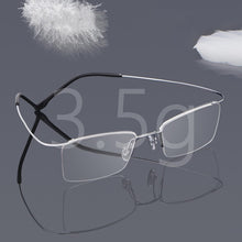 Load image into Gallery viewer, Men&#39;s Hingeless Half Frame β Titanium Ultra Light Pure Titanium Spectacle Frame Myopia Spectacle Frame Optical Eyeglasses Frame