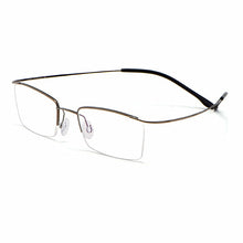 Load image into Gallery viewer, Men&#39;s Hingeless Half Frame β Titanium Ultra Light Pure Titanium Spectacle Frame Myopia Spectacle Frame Optical Eyeglasses Frame