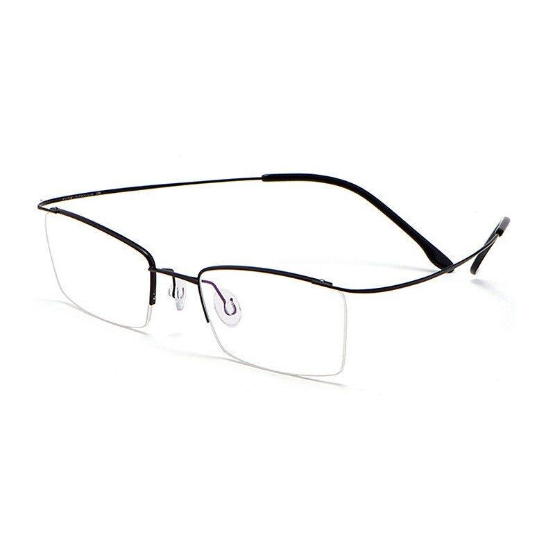 Men's Hingeless Half Frame β Titanium Ultra Light Pure Titanium Spectacle Frame Myopia Spectacle Frame Optical Eyeglasses Frame