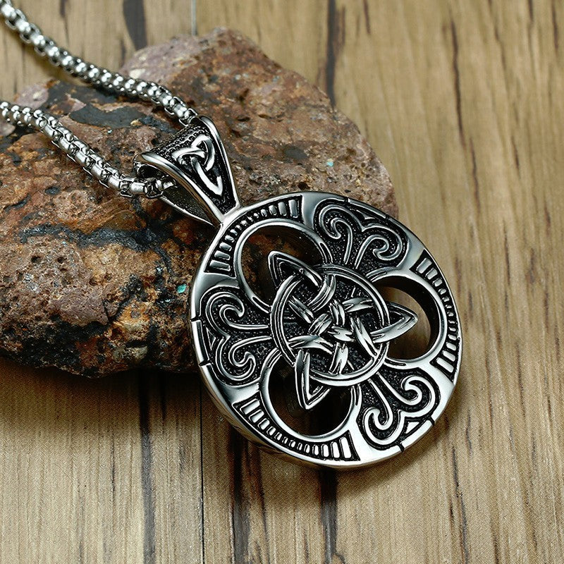 Men's Lrish Celtics Trinitys Knot Pendant Necklace for Men Stainless Steel Unisex Vintage Gotycki Male Jewelry