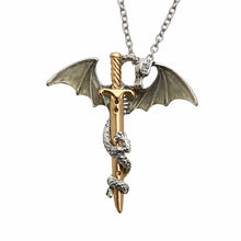 Load image into Gallery viewer, Men&#39;s Luminous Sword Dragon Necklaces Metal Animal Glow In The Dark Necklaces &amp; Pendants Fashion Jewelry Accessories