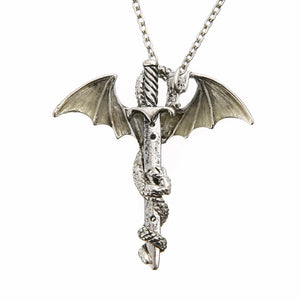 Men's Luminous Sword Dragon Necklaces Metal Animal Glow In The Dark Necklaces & Pendants Fashion Jewelry Accessories