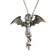 Load image into Gallery viewer, Men&#39;s Luminous Sword Dragon Necklaces Metal Animal Glow In The Dark Necklaces &amp; Pendants Fashion Jewelry Accessories