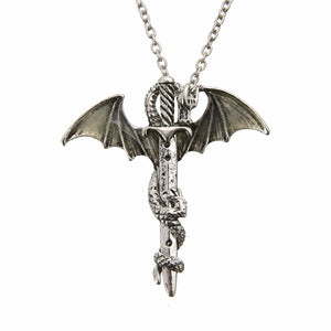 Men's Luminous Sword Dragon Necklaces Metal Animal Glow In The Dark Necklaces & Pendants Fashion Jewelry Accessories