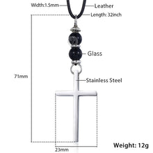 Load image into Gallery viewer, Men&#39;s Necklace Stainless Steel Arrow Pendant Lava Bead 2018 Long Leather Necklace For Men 32inch Punk Jewelry Dropshipping KDN11