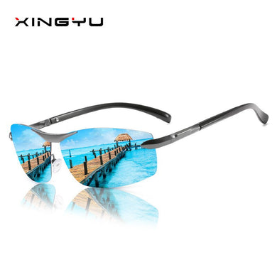 Men's Polarized Sunglasses Color Changing Sunglasses Colorful Film Driving Fishing Square Glasses