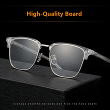 Load image into Gallery viewer, Men&#39;s Retro Simple Semi-Titanium Glasses Frame Sheet EyeBrow Glasses Frame Ultralight Myopia Optical Glasses OY1002