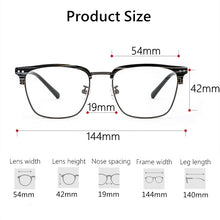 Load image into Gallery viewer, Men&#39;s Retro Simple Semi-Titanium Glasses Frame Sheet EyeBrow Glasses Frame Ultralight Myopia Optical Glasses OY1002