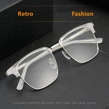 Load image into Gallery viewer, Men&#39;s Retro Simple Semi-Titanium Glasses Frame Sheet EyeBrow Glasses Frame Ultralight Myopia Optical Glasses OY1002