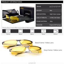 Load image into Gallery viewer, Men's Night Vision Goggles Glasses HD Sight Night Driving Glasses Men Polarized Yellow Sunglasses for Driver Oculos Gafas de sol