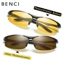 Carica l&#39;immagine nel visualizzatore di Gallery, Occhiali per la visione notturna da uomo Occhiali HD Sight Occhiali camaleonte Occhiali da sole polarizzati maschili gialli per conducente Oculos Gafas de sol