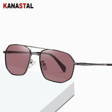 Load image into Gallery viewer, Men&#39;s Polarized Sunglasses Anti UV Bicolor Metal Polygon Frame Eyewear Outdoor Traveling Riding Fishing Sun Eyeglasses Men Retro
