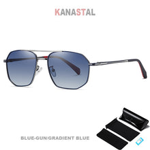Load image into Gallery viewer, Men&#39;s Polarized Sunglasses Anti UV Bicolor Metal Polygon Frame Eyewear Outdoor Traveling Riding Fishing Sun Eyeglasses Men Retro