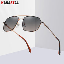 Load image into Gallery viewer, Men&#39;s Polarized Sunglasses Anti UV Bicolor Metal Polygon Frame Eyewear Outdoor Traveling Riding Fishing Sun Eyeglasses Men Retro
