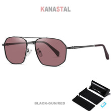 Load image into Gallery viewer, Men&#39;s Polarized Sunglasses Anti UV Bicolor Metal Polygon Frame Eyewear Outdoor Traveling Riding Fishing Sun Eyeglasses Men Retro