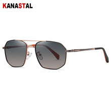 Load image into Gallery viewer, Men&#39;s Polarized Sunglasses Anti UV Bicolor Metal Polygon Frame Eyewear Outdoor Traveling Riding Fishing Sun Eyeglasses Men Retro