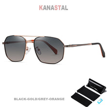 Load image into Gallery viewer, Men&#39;s Polarized Sunglasses Anti UV Bicolor Metal Polygon Frame Eyewear Outdoor Traveling Riding Fishing Sun Eyeglasses Men Retro