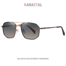 Load image into Gallery viewer, Men&#39;s Polarized Sunglasses Anti UV Bicolor Metal Polygon Frame Eyewear Outdoor Traveling Riding Fishing Sun Eyeglasses Men Retro