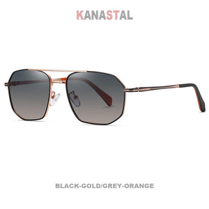 Men's Polarized Sunglasses Anti UV Bicolor Metal Polygon Frame Eyewear Outdoor Traveling Riding Fishing Sun Eyeglasses Men Retro