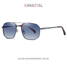Load image into Gallery viewer, Men&#39;s Polarized Sunglasses Anti UV Bicolor Metal Polygon Frame Eyewear Outdoor Traveling Riding Fishing Sun Eyeglasses Men Retro