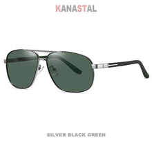 Load image into Gallery viewer, Men&#39;s Polarized Sunglasses UV400 Metal Bicolor Square Frame Visor Eyewear Fishing Driving Outdoor Sports Sun Glasses Men Retro