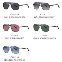 Load image into Gallery viewer, Men&#39;s Polarized Sunglasses UV400 Metal Bicolor Square Frame Visor Eyewear Fishing Driving Outdoor Sports Sun Glasses Men Retro