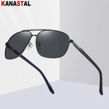 Load image into Gallery viewer, Men&#39;s Polarized Sunglasses UV400 Metal Bicolor Square Frame Visor Eyewear Fishing Driving Outdoor Sports Sun Glasses Men Retro