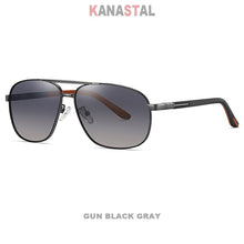 Load image into Gallery viewer, Men&#39;s Polarized Sunglasses UV400 Metal Bicolor Square Frame Visor Eyewear Fishing Driving Outdoor Sports Sun Glasses Men Retro