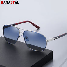 Load image into Gallery viewer, Men&#39;s Polarized Sunglasses UV400 Metal Bicolor Square Frame Visor Eyewear Fishing Driving Outdoor Sports Sun Glasses Men Retro