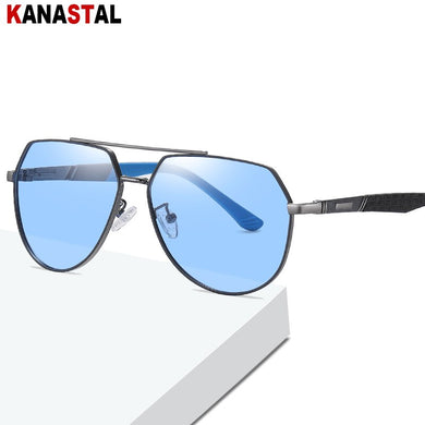Men's Polarized Sunglasses UV400 Metal Double Beam Toad Frame Visor Eyewear Fishing Driving Outdoor Sports Sun Glasses Men Retro