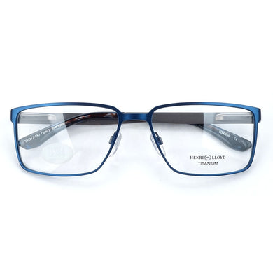 Men's Prescription Glasses Frames Pure Titanium Spring Hinge  Design Blue Rectangle Myopia/Progressive