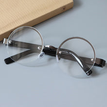 Load image into Gallery viewer, Men&#39;s Reading Glasses Round Eyeglasses for Farsightedness Women Retro Half Frame Hyperopia Eyewear Diopter +1.5 +2.5 +3.5