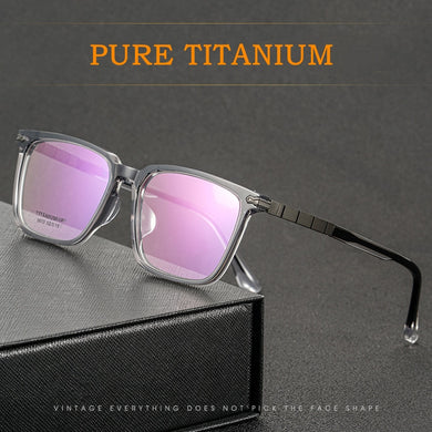 Men's Retro Full Frame Eyeglasses Frame Ultra Light Durable Pure Titanium Myopia Optical Prescription Spectacle Frame 09-9613