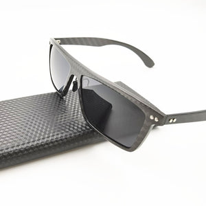 Men's Retro Square Carbon Fiber Sunglasses Full Carbon Frame Sun Glasses UV400 Polarized Eyewear