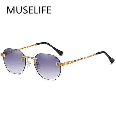 Men's Round Sunglasses Retro Metal Gold Black Brown Classic Sun glasses Woman Accessories Gifts Drop ship
