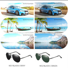 Load image into Gallery viewer, Men&#39;s Spring Hinge Polarized Pilot Sunglasses , UV400 Driving Aviation Sun Glasses ,Black Male Eyewear oculos de sol UV400 S103