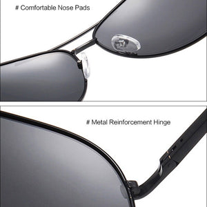 Men's Spring Hinge Polarized Pilot Sunglasses , UV400 Driving Aviation Sun Glasses ,Black Male Eyewear oculos de sol UV400 S103