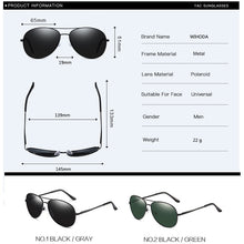 Load image into Gallery viewer, Men&#39;s Spring Hinge Polarized Pilot Sunglasses , UV400 Driving Aviation Sun Glasses ,Black Male Eyewear oculos de sol UV400 S103