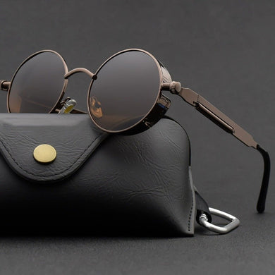 Men's Steampunk Spring Glasses Round Frame Retro Sunglasses Round Goggles Retro Trend Women's Sunglasses