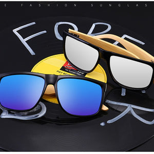 Men's Sunglasses Trend Personality Retro Vintage Anti-Uv Big Frame Wood Pc Uv400 Woman Europe America Cool Sunglasses