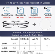 Load image into Gallery viewer, Men&#39;s Titanium Eyeglasses Frame Ultralight Myopia Glasses Full Frame Comfortable Large Size Square Optical Glasses Frame 9825