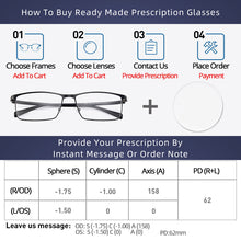 Load image into Gallery viewer, Men&#39;s Titanium Eyeglasses Frame Ultralight Myopia Glasses Full Frame Comfortable Large Size Square Optical Glasses Frame 9825