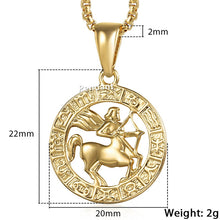 Carica l&#39;immagine nel visualizzatore di Gallery, Men&#39;s Women&#39;s 12 Horoscope Zodiac Sign Gold Pendant Necklace Aries Leo Wholesale Dropshipping 12 Constellations Jewelry GPM24
