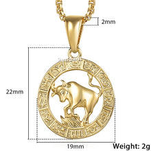 Carica l&#39;immagine nel visualizzatore di Gallery, Men&#39;s Women&#39;s 12 Horoscope Zodiac Sign Gold Pendant Necklace Aries Leo Wholesale Dropshipping 12 Constellations Jewelry GPM24
