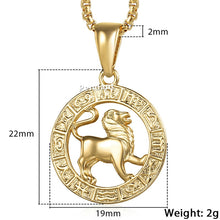 Carica l&#39;immagine nel visualizzatore di Gallery, Men&#39;s Women&#39;s 12 Horoscope Zodiac Sign Gold Pendant Necklace Aries Leo Wholesale Dropshipping 12 Constellations Jewelry GPM24