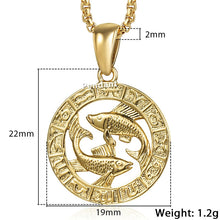 Carica l&#39;immagine nel visualizzatore di Gallery, Men&#39;s Women&#39;s 12 Horoscope Zodiac Sign Gold Pendant Necklace Aries Leo Wholesale Dropshipping 12 Constellations Jewelry GPM24